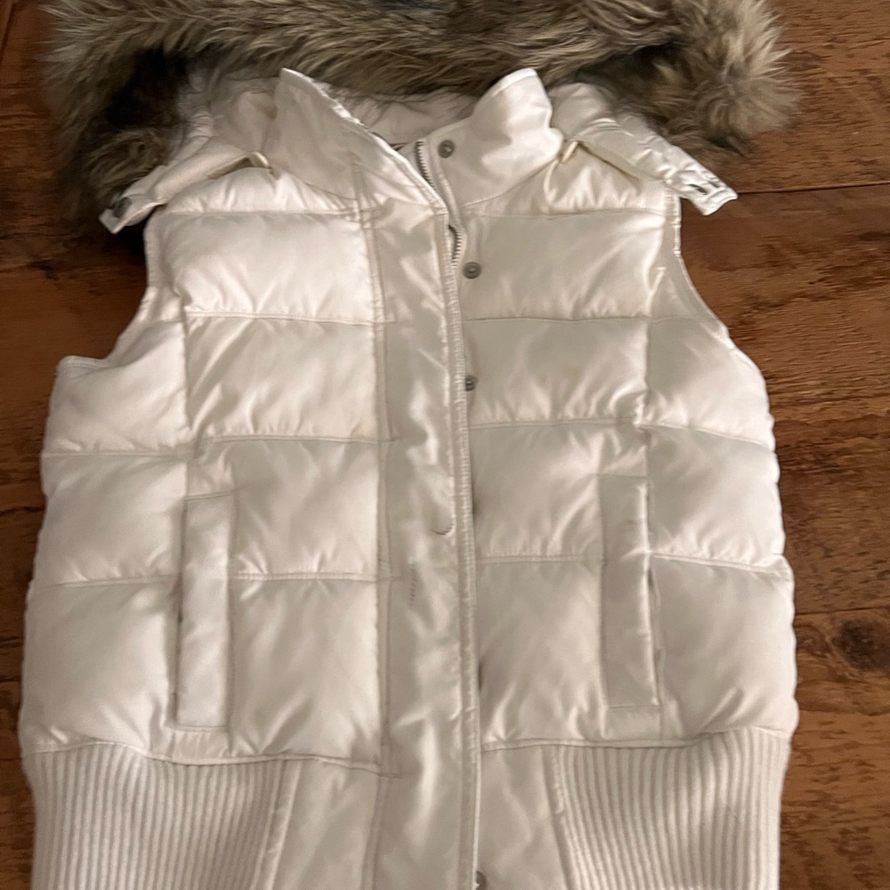 Limited Too White Vest with Faux Fur Trim